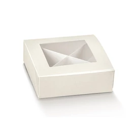 Ablakos doboz fehér kocka 120*120*40 mm
