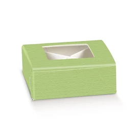 Ablakos doboz zöld kocka 100*100*40 mm