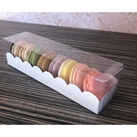 6-8 szemes- fehér macaron tartó