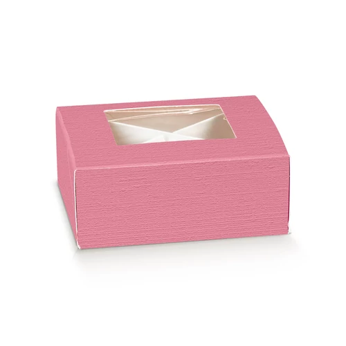 Ablakos doboz pink kocka 100*100*40 mm